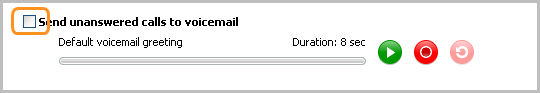 Send unanswered calls to voicemail tick box